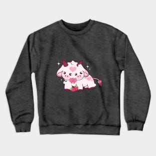 Two face Strawberry Cow Crewneck Sweatshirt